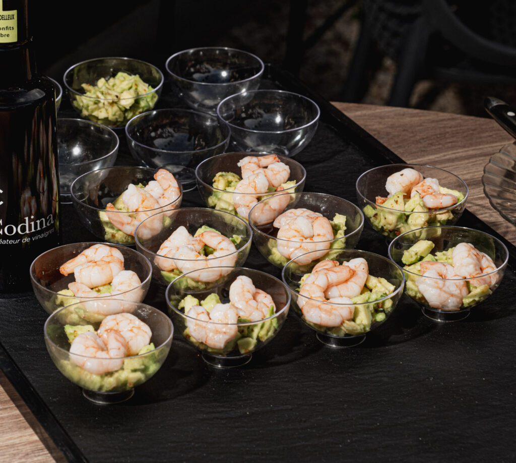 verrines avocat et crevettes