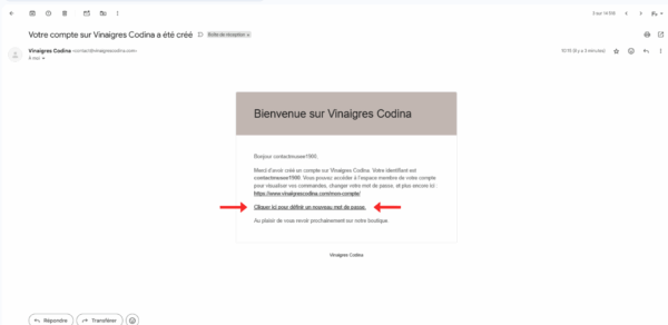 email de confirmation